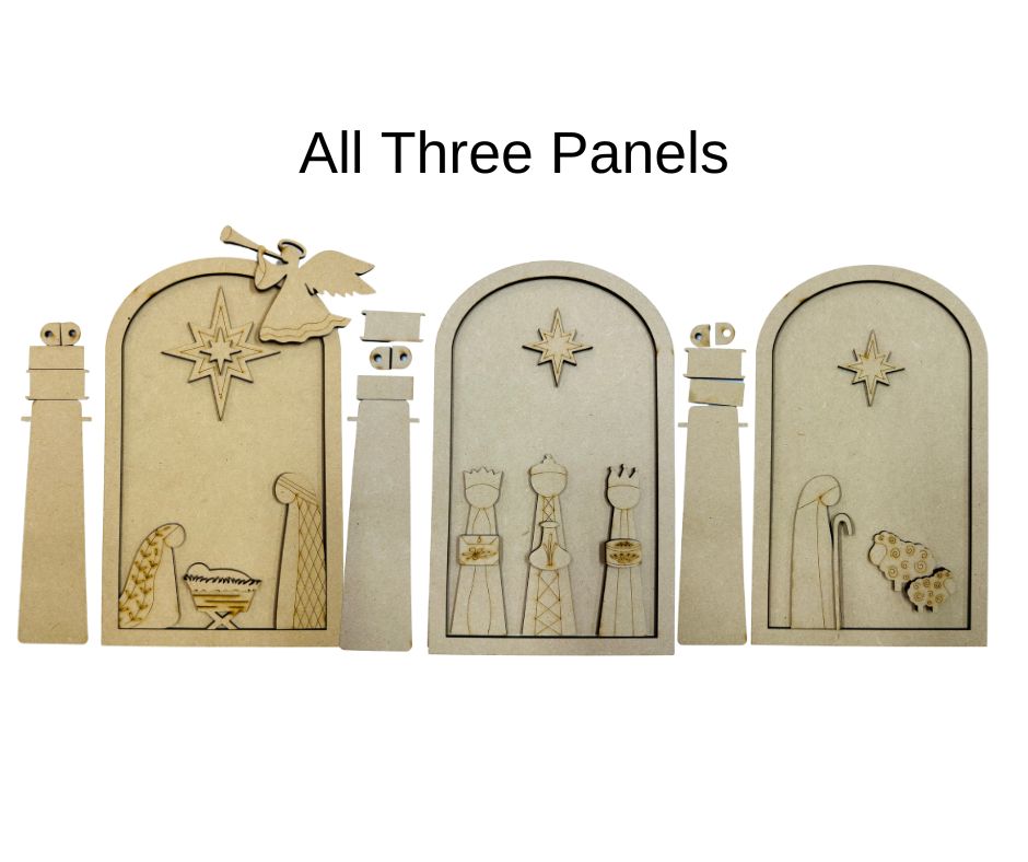 Nativity Scene Panels - Unfinished Cutouts