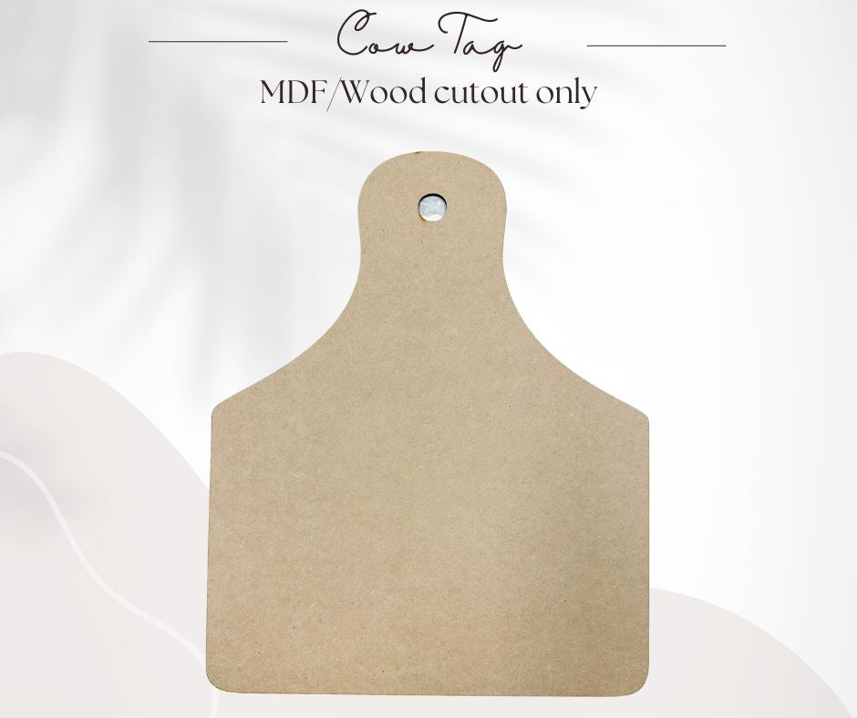 Cow Tag Cutout - Unfinished Cutout