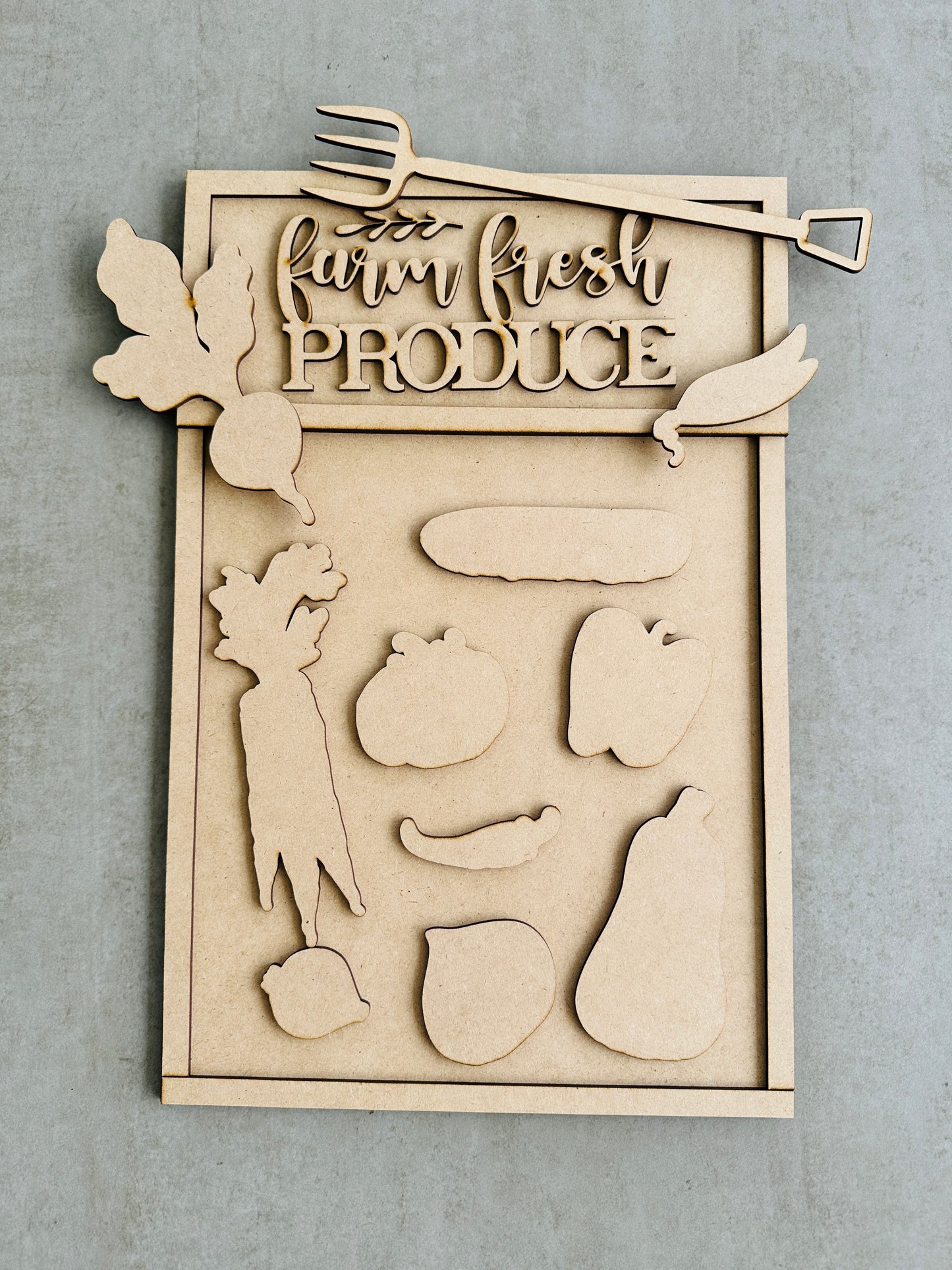 Vegetable Garden July Club - unfinished cutouts
