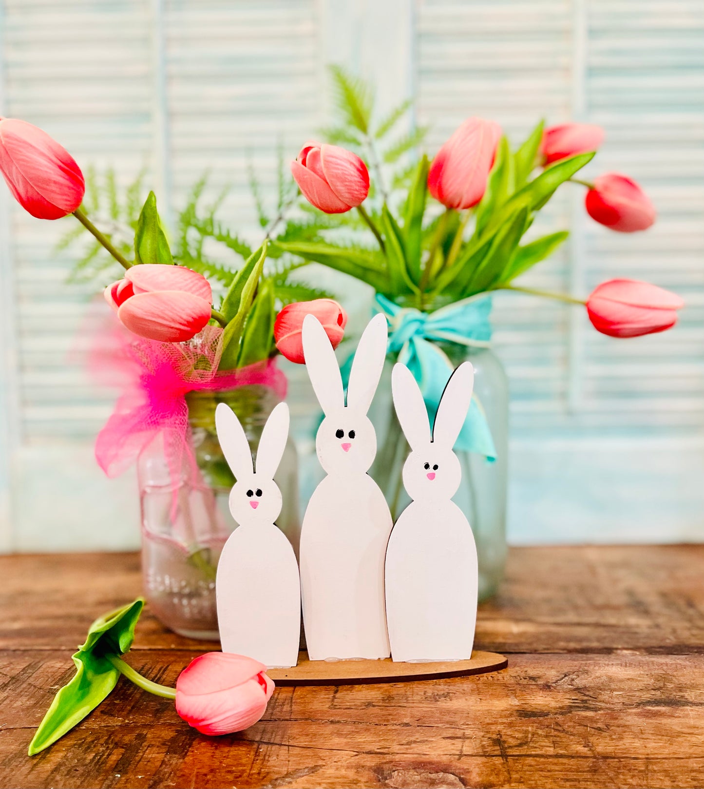 Tiered Tray Bunny Trio - Unfinished Cutout