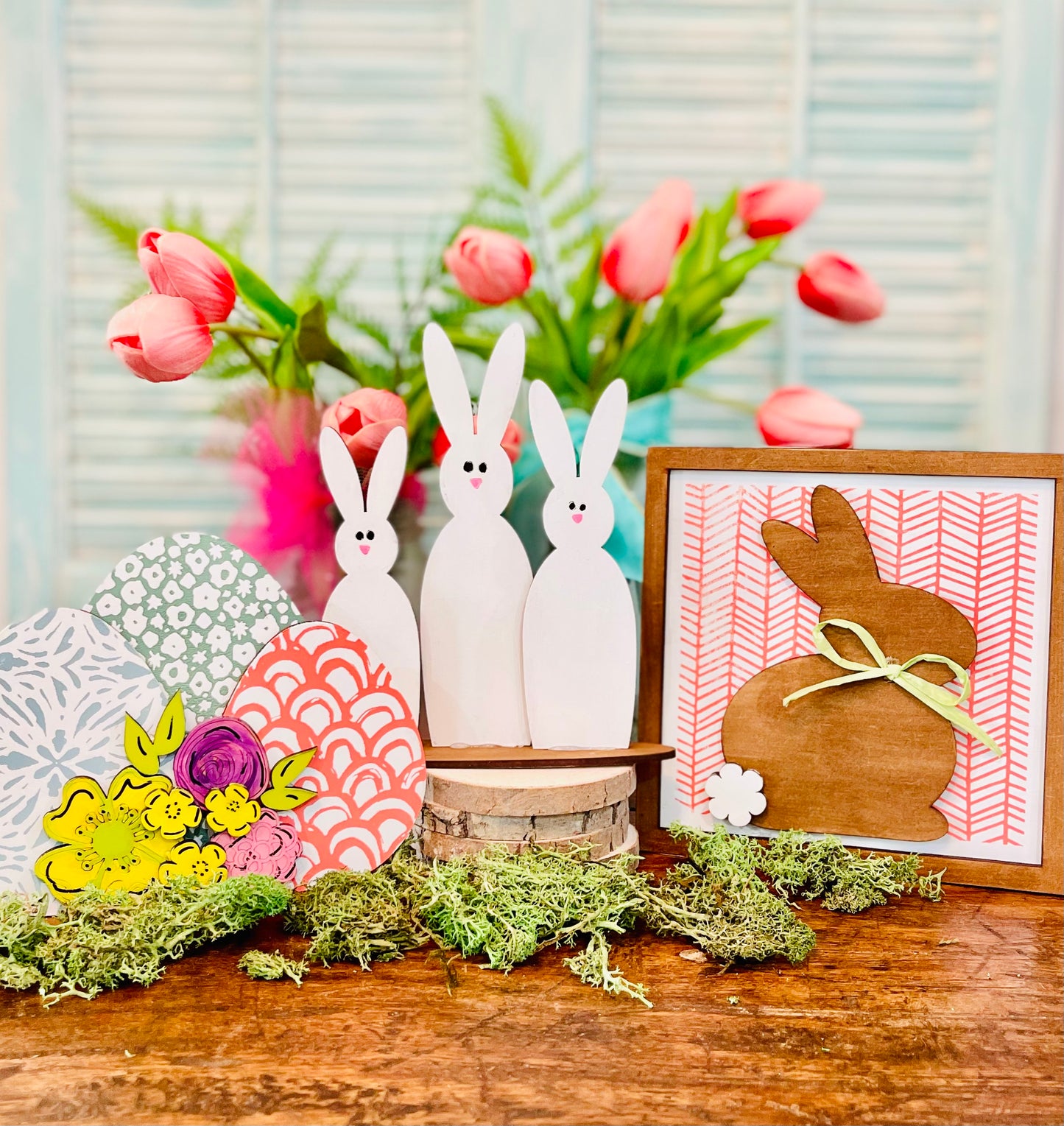 Tiered Tray Bunny Trio - Unfinished Cutout