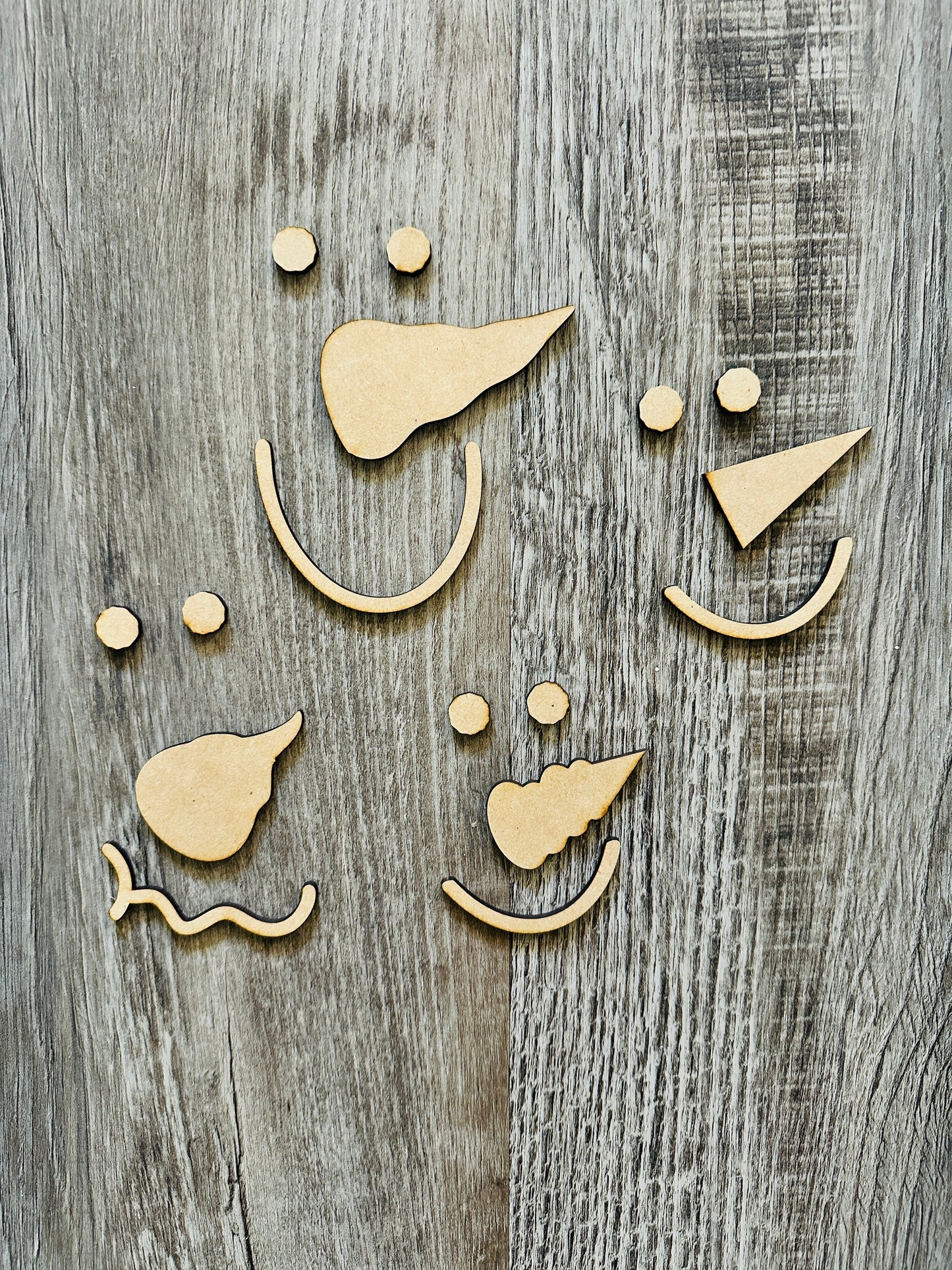 Snow Man Faces Unfinished - Cutouts