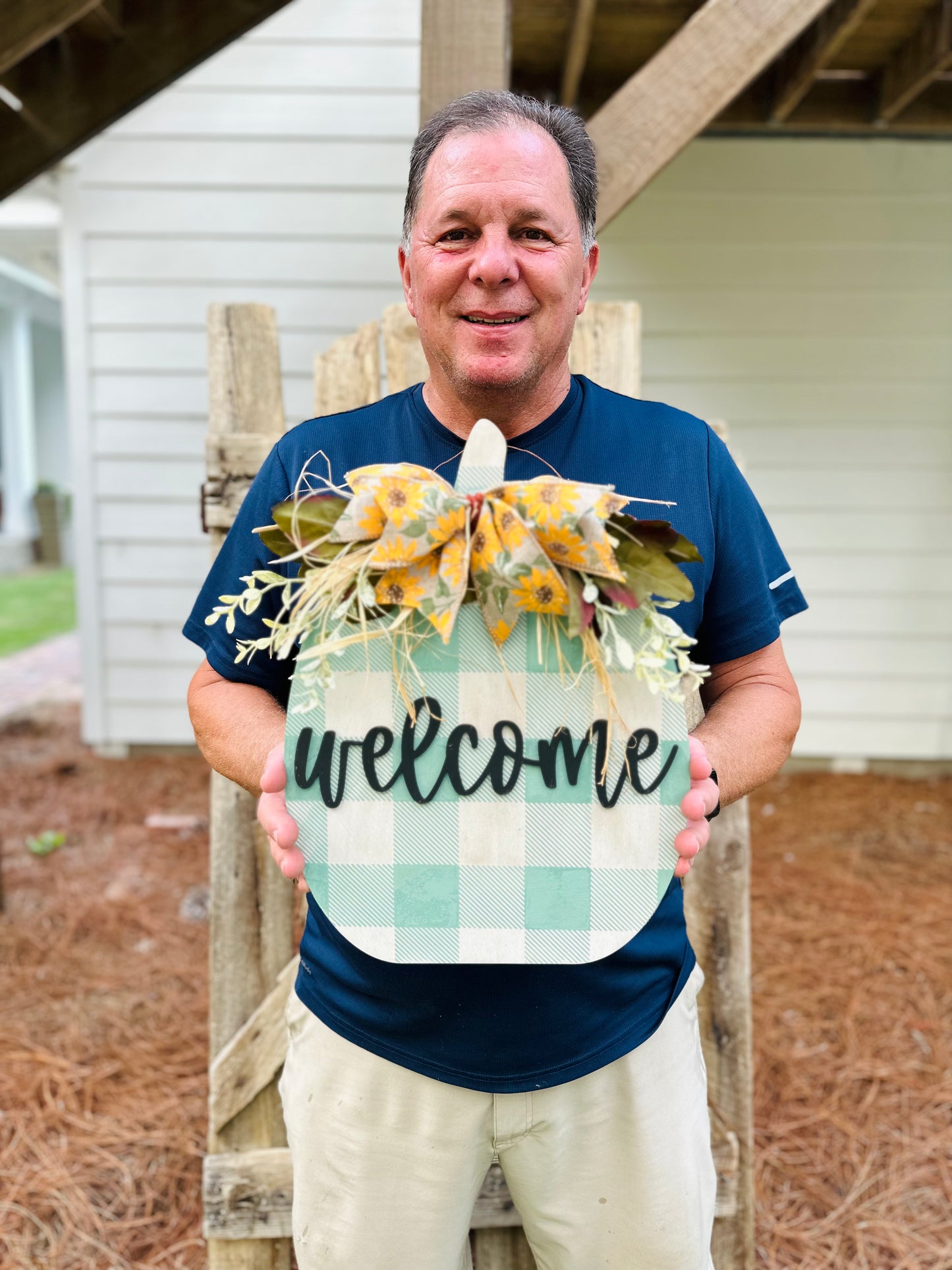 15" Pumpkin with Welcome - Unfinished Cutout