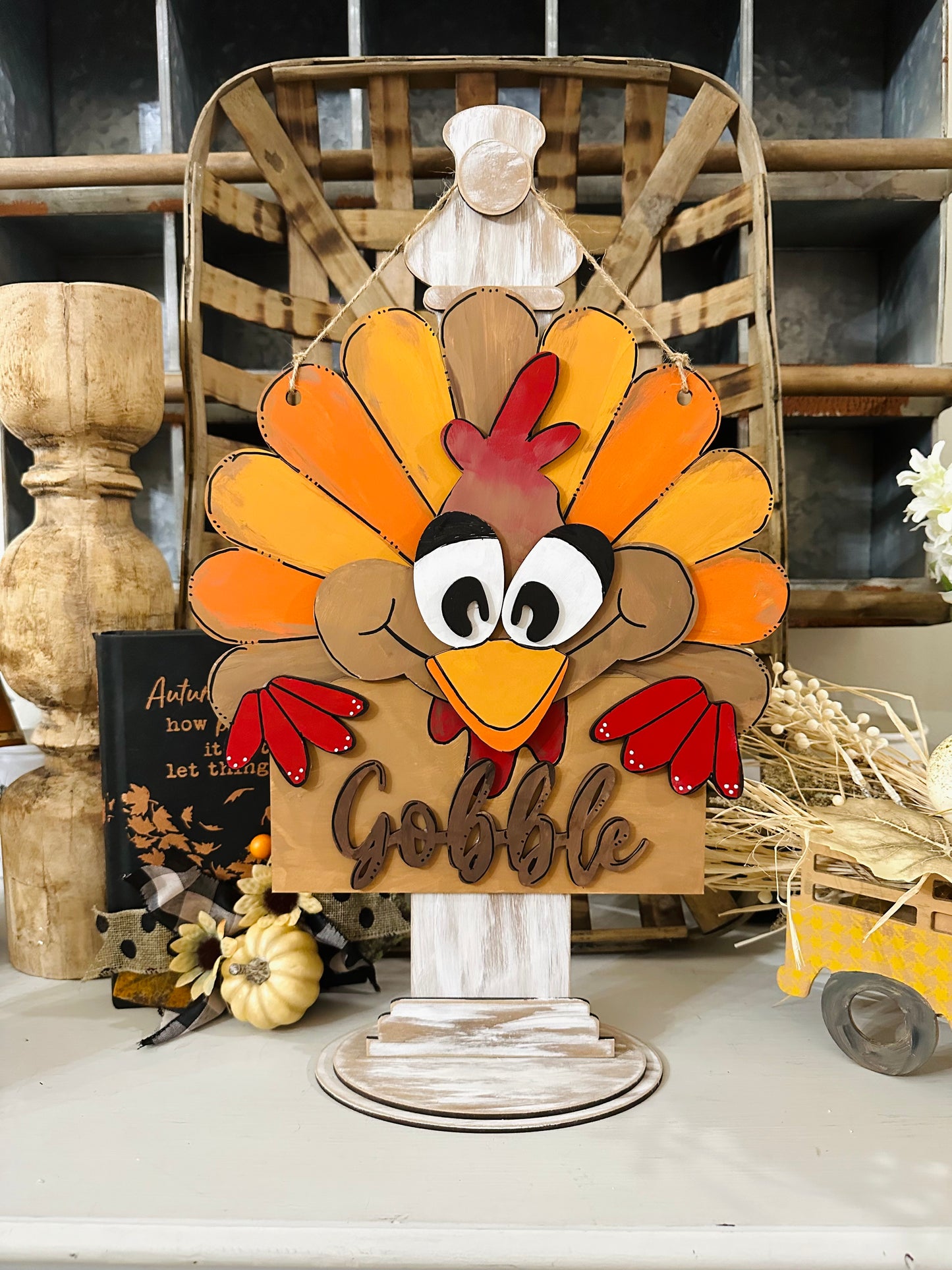 Gobble Turkey 11 1/2" - Unfinished Cutout