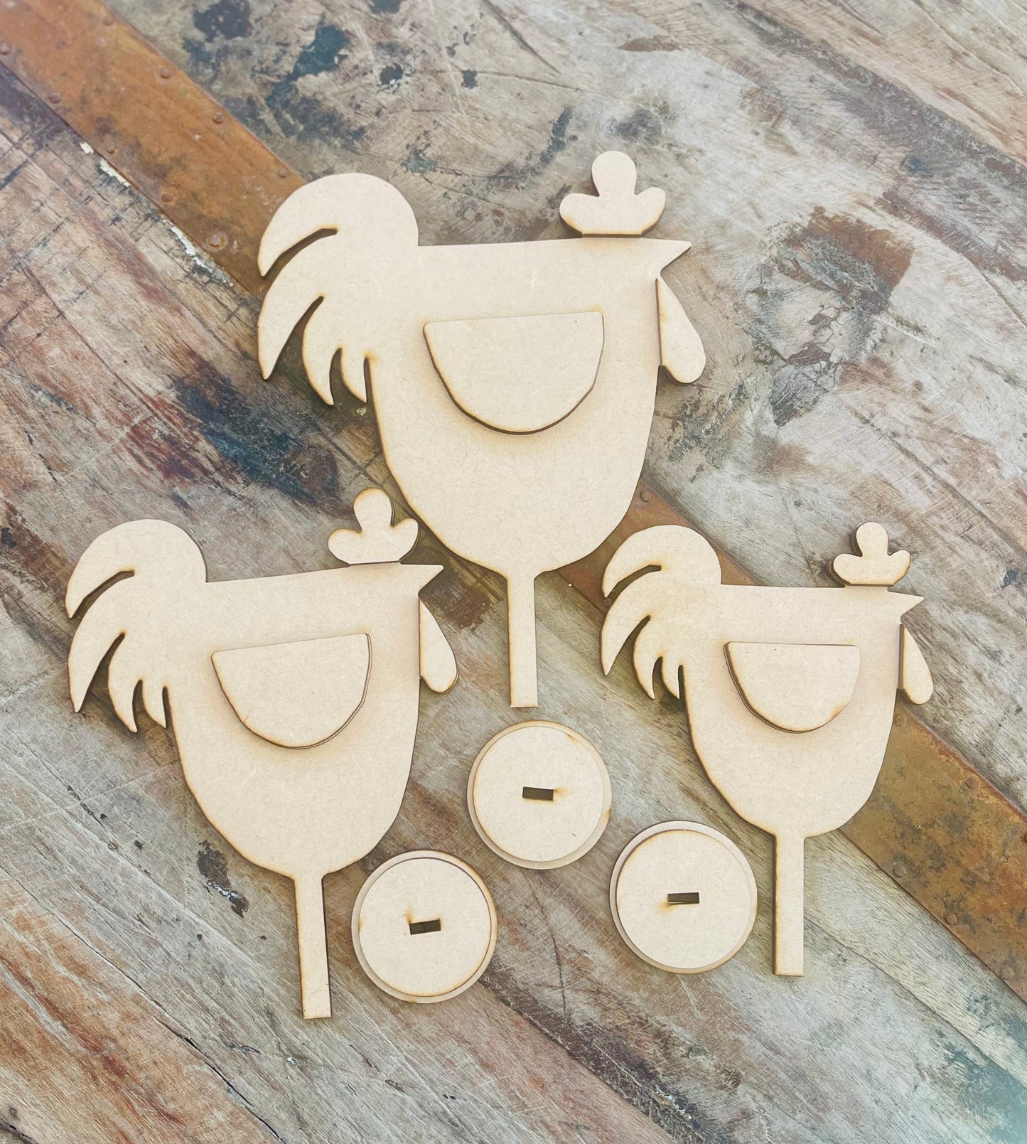 Standing Chickens-unfinished