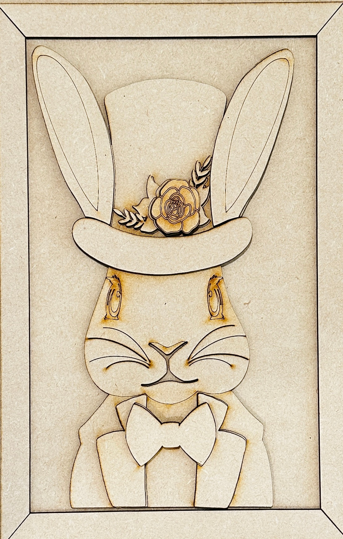 Dapper Bunny 9" x 14" - Unfinished Cutout