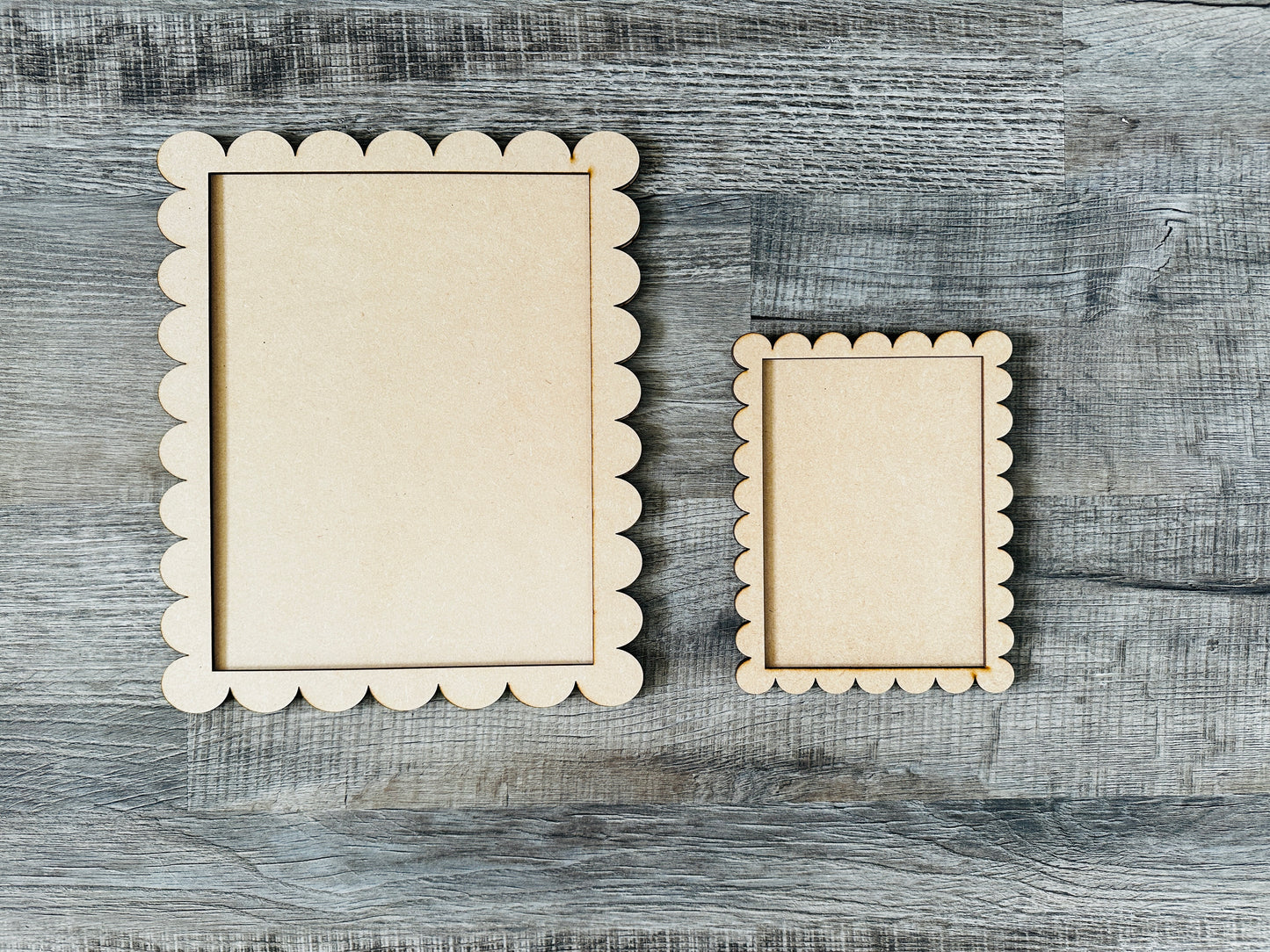 Rectangle Scallop Frame Choose Size - Unfinished Cutouts
