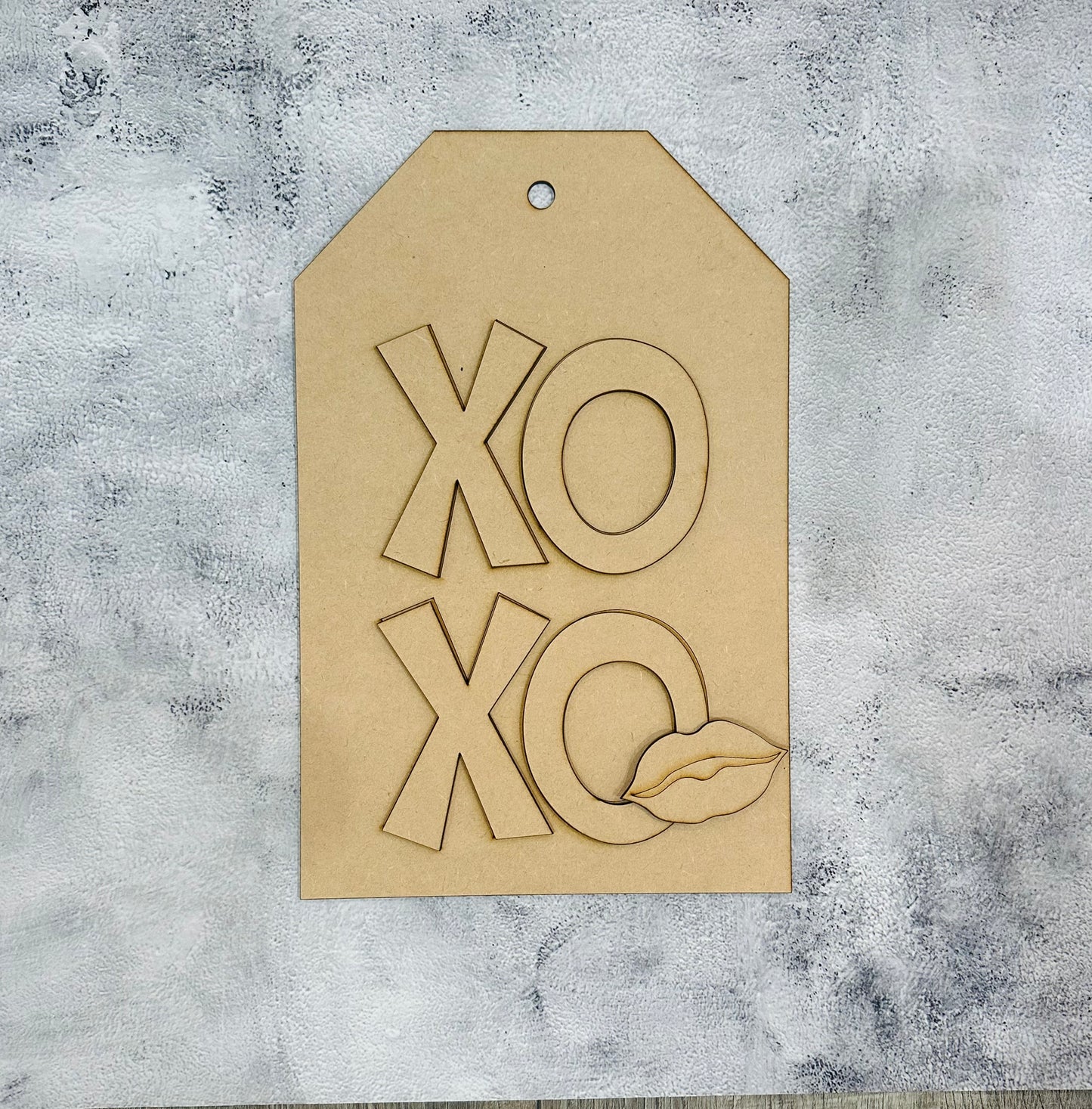 Valentine X0X0 Tag - Unfinished Cutout