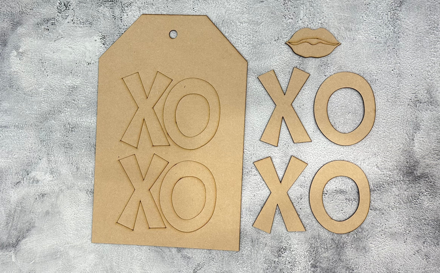 Valentine X0X0 Tag - Unfinished Cutout