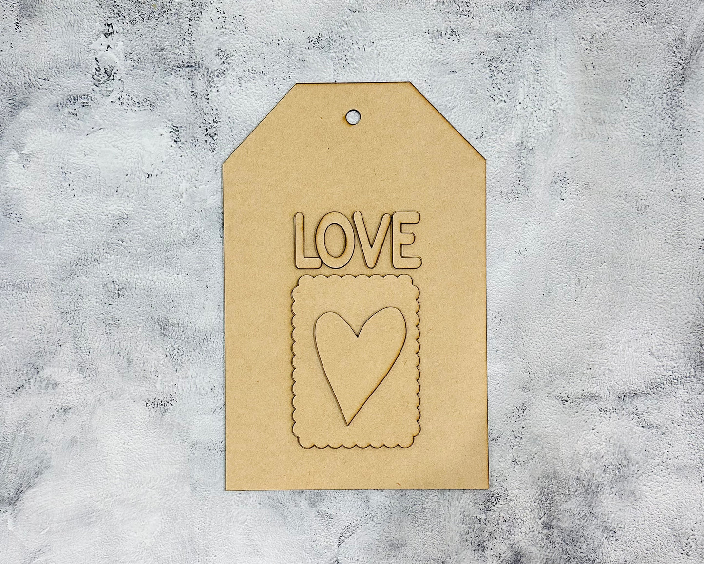 Valentine Heart Tag - Unfinished Cutout