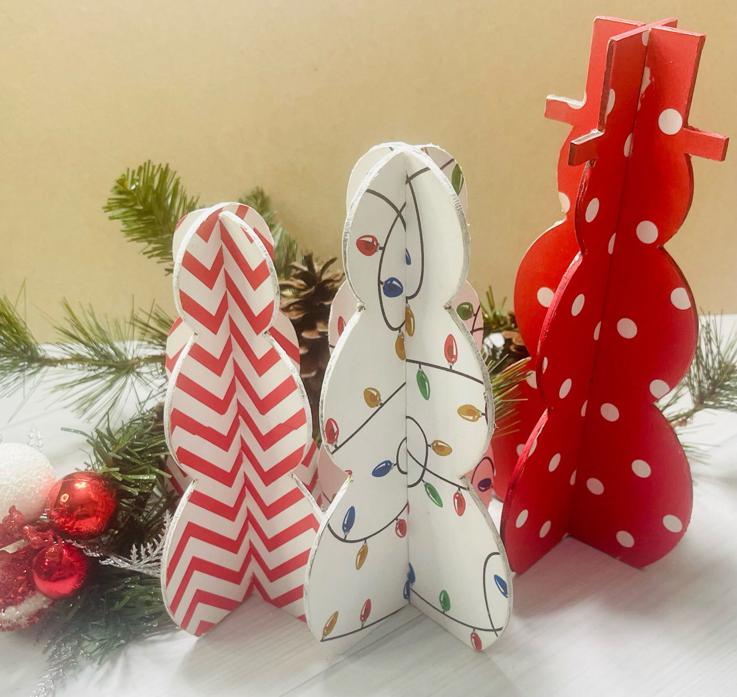 Snowman 3-D set of 3 Unfinished Cutouts