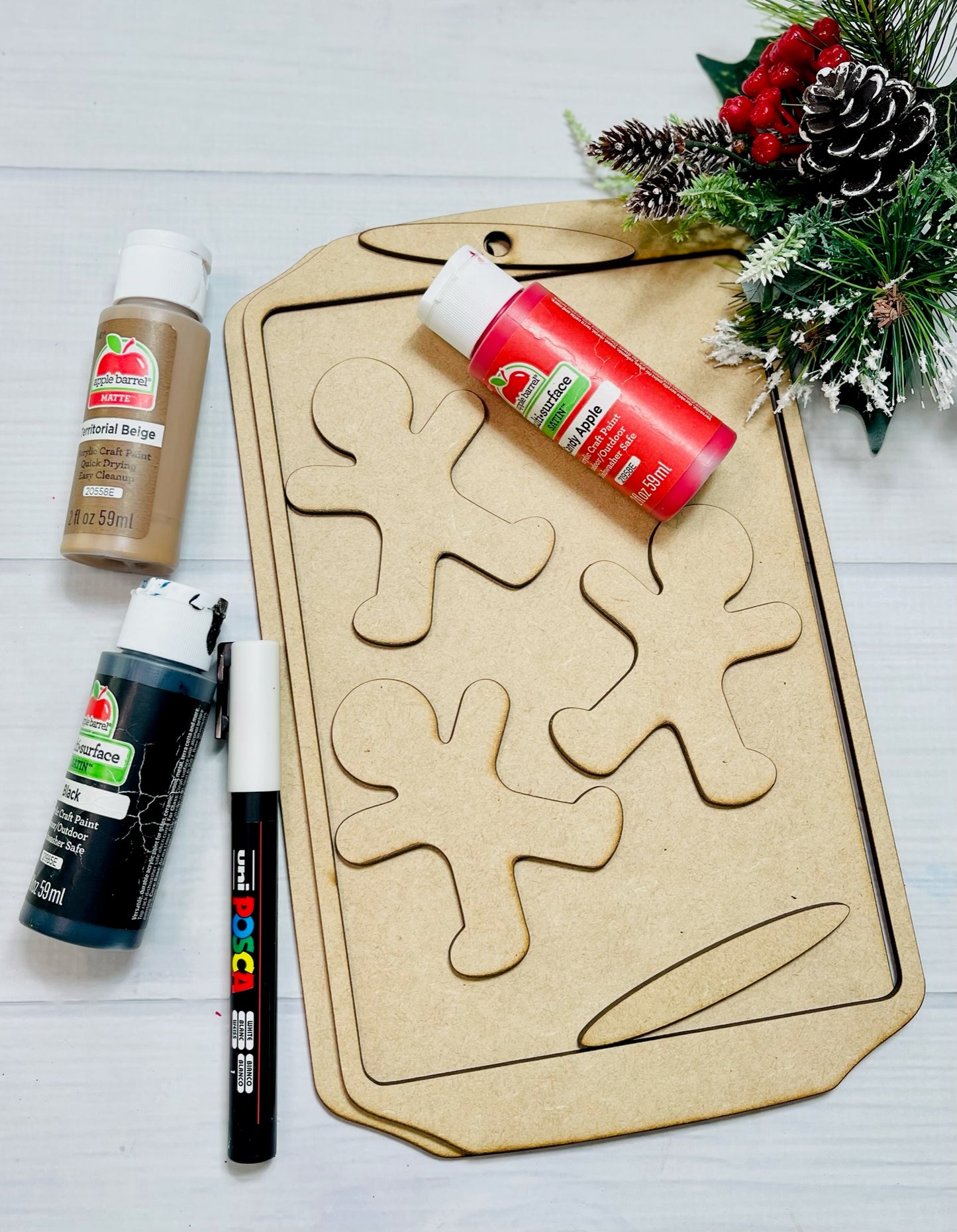 Gingerbread Cookie tray 11" - Unfinished Cutouts Only