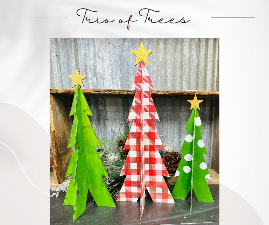 3D Christmas Tree Set 17", 14.4" and 12"