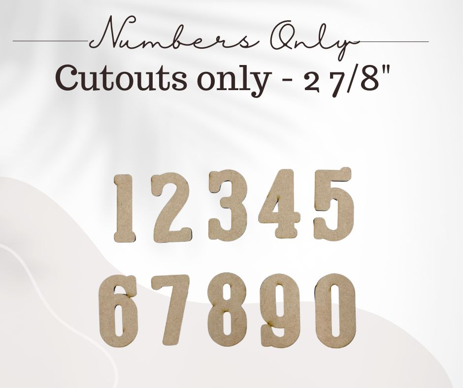 Numbers only - 2 7/8" Unfinished