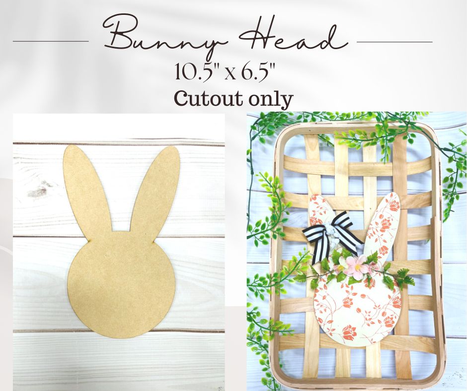 Bunny Head - Unfinished cutout Only