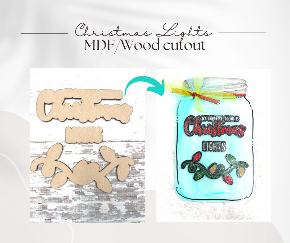 My Fav Color is Christmas Lights MDF/Wood Cutout only