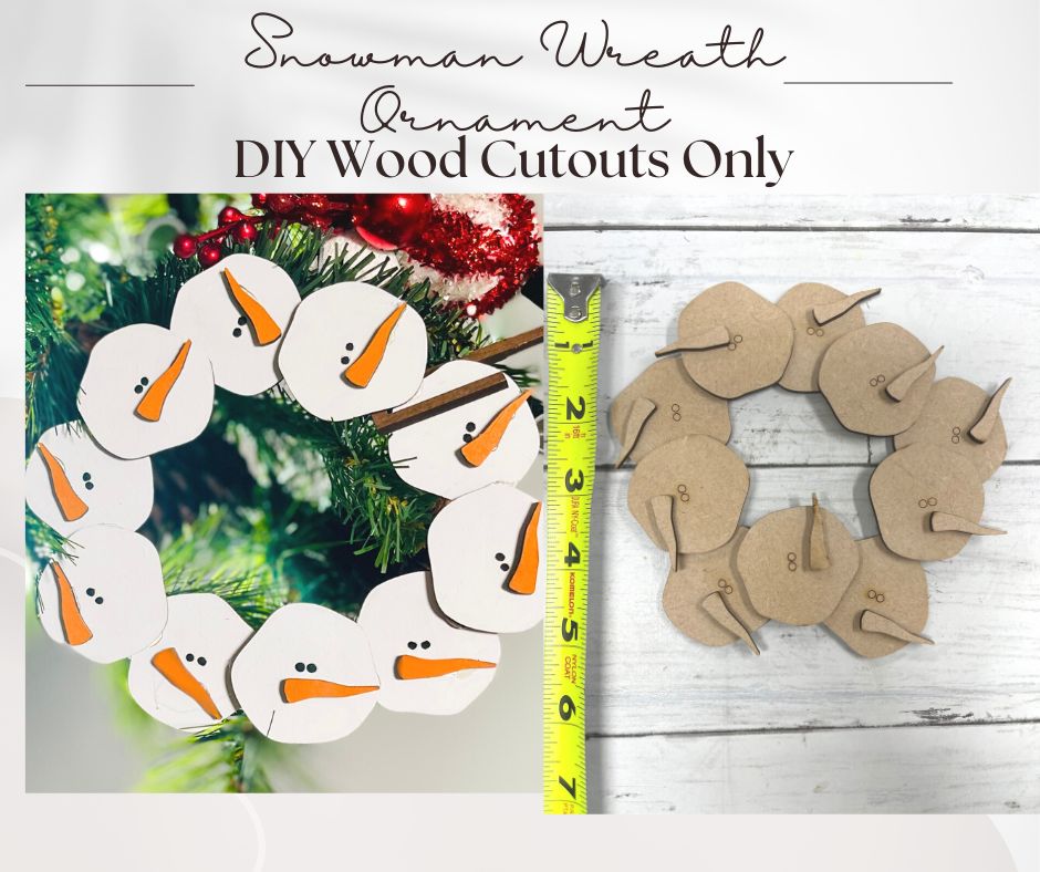 Snowman Wreath Ornament / Tiered Tray Accessory