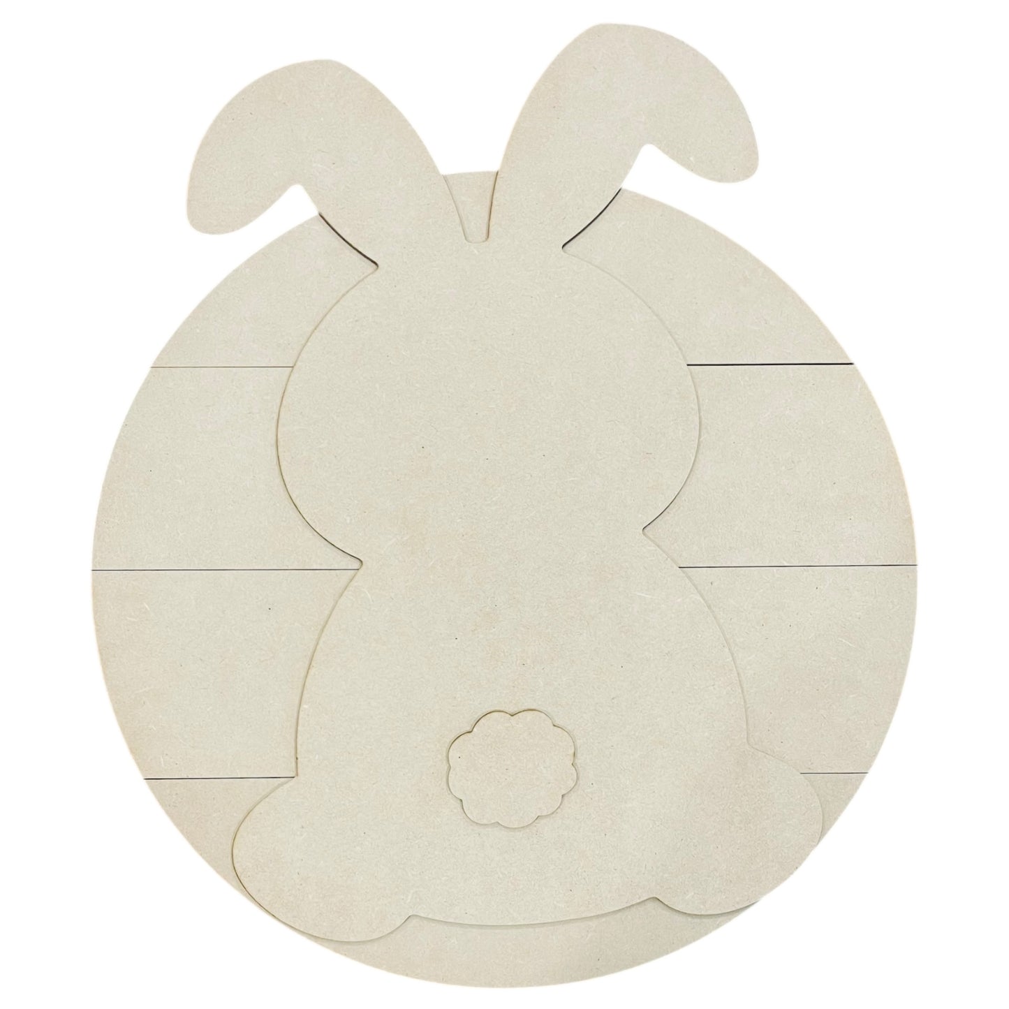 Bunny with 16 inch Round Door Hanger-unfinished