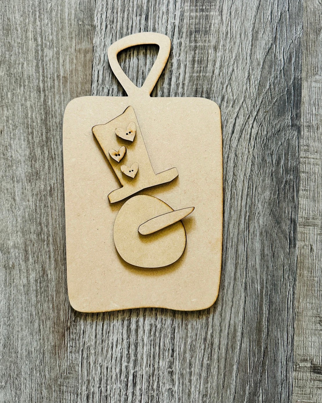 Primitive Snowman Board - Unfinished Cutout