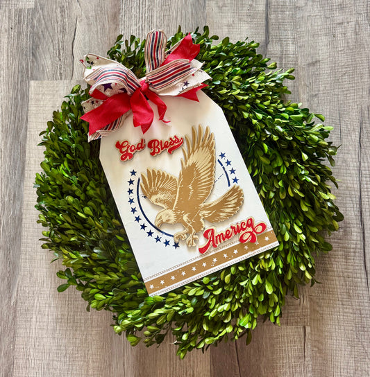 God Bless America Door Tag-Finished