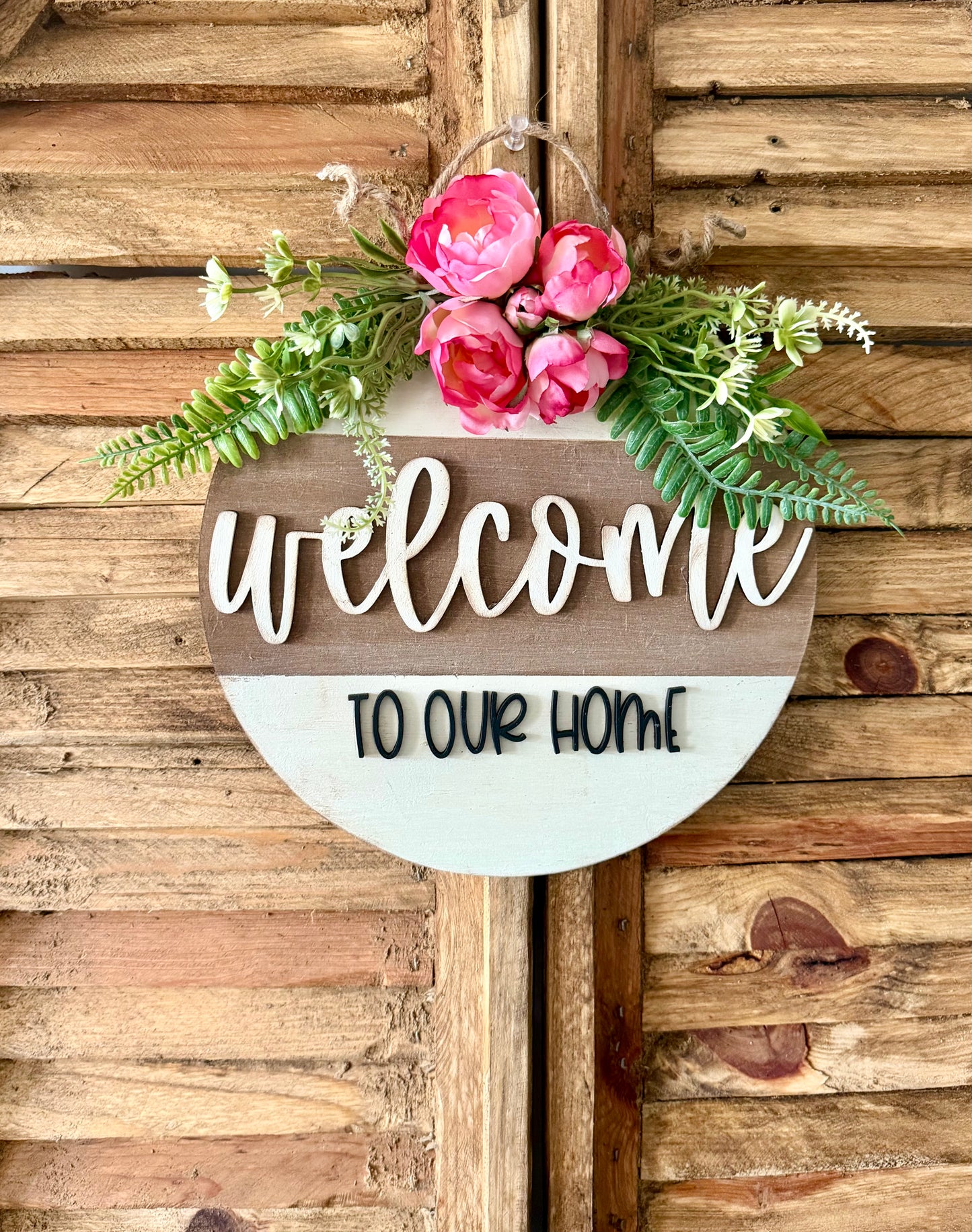 Welcome To Our Home 10 inch Round Sign-unfinished