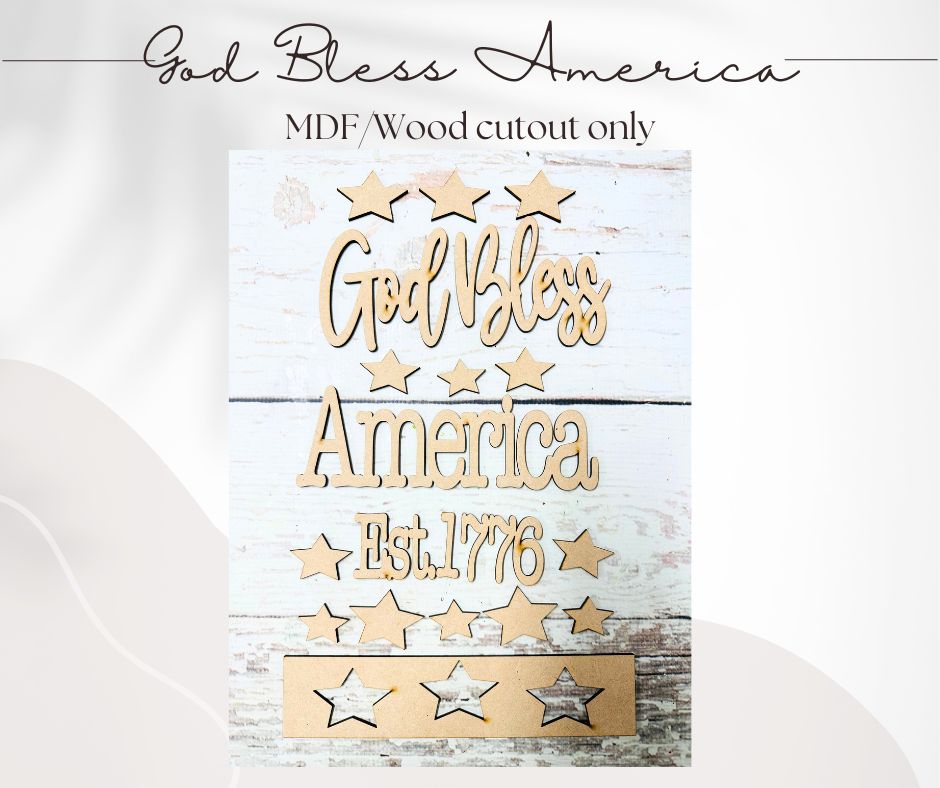 God Bless America - Unfinished letters/stars