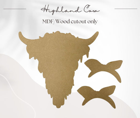 Highland Cow Unfinished Cutout