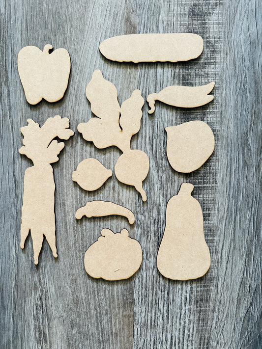 Vegetable Garden July Club - unfinished cutouts