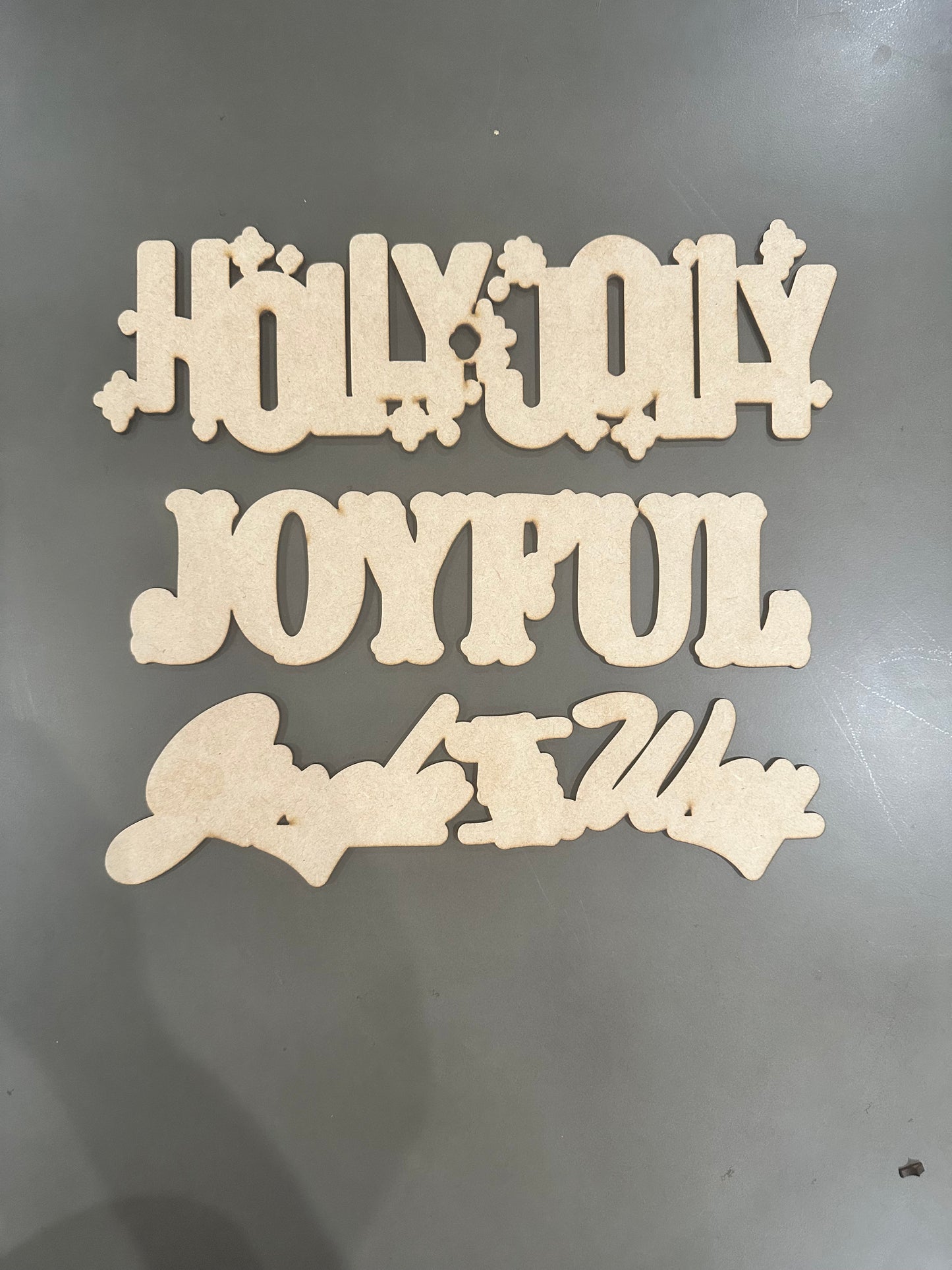 Holly Jolly Retro Unfinished Cutout