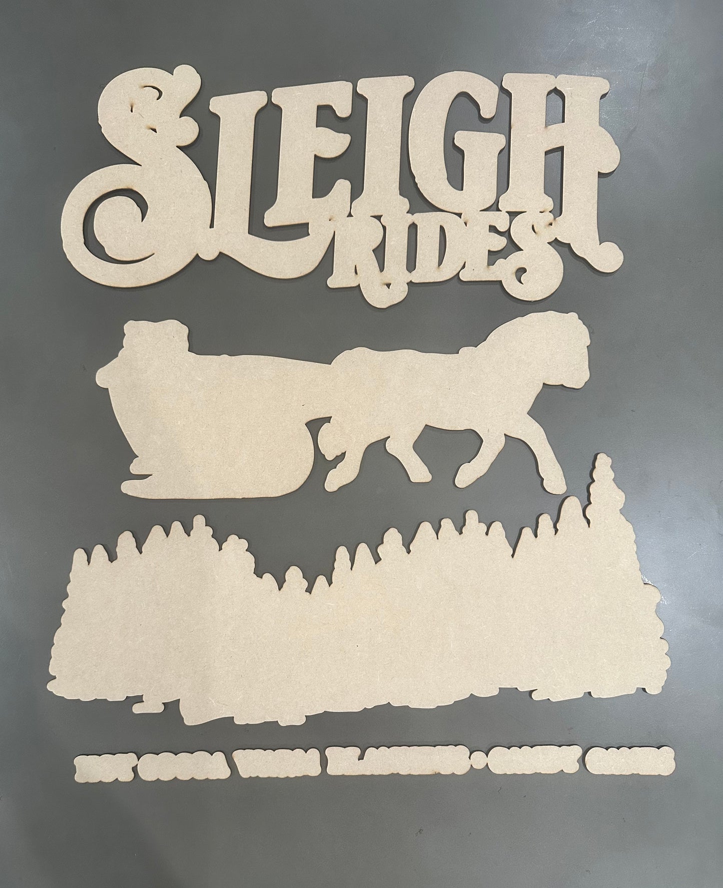 Sleigh Rides Cutouts Unfinished