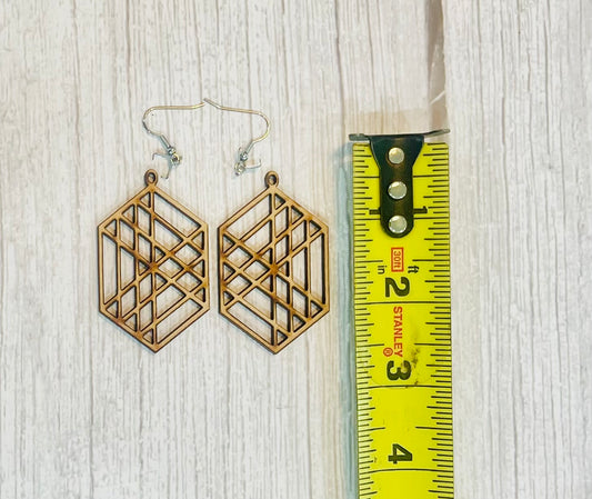 Hexagon Earrings-unfinished