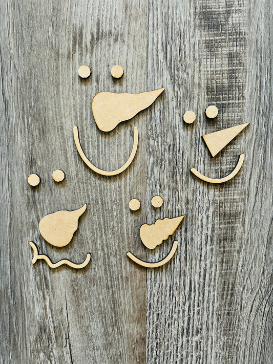 Snow Man Faces Unfinished - Cutouts