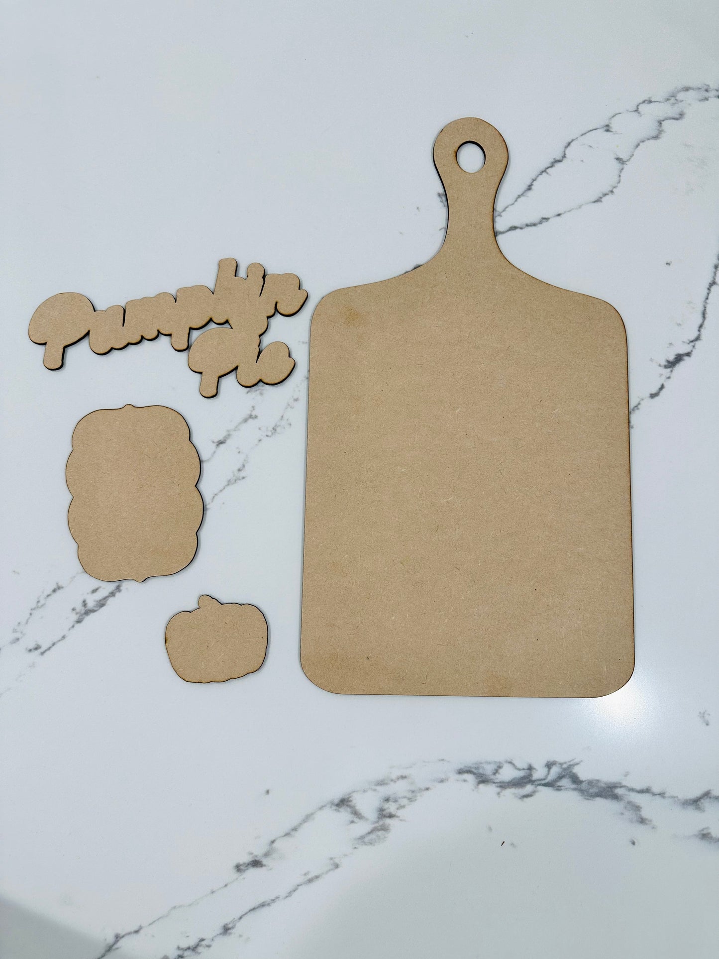 Pumpkin Pie Recipe Cutting Board - Sept Club Craft Unfinished Cutouts