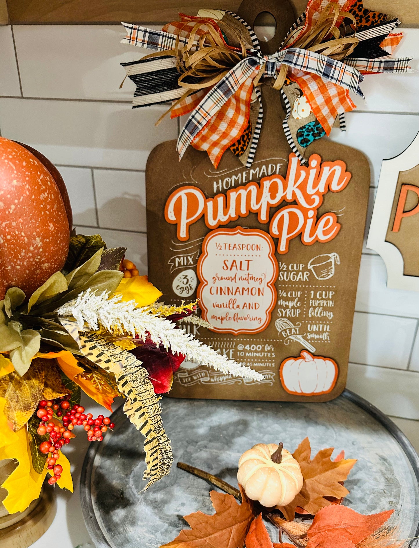 Pumpkin Pie Recipe Cutting Board - Sept Club Craft Unfinished Cutouts