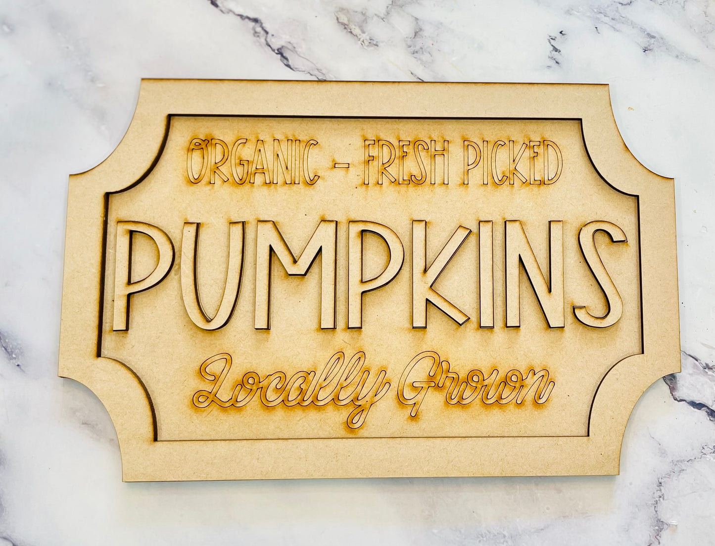 Fresh Picked Pumpkin Sign - Unfinished Cutouts