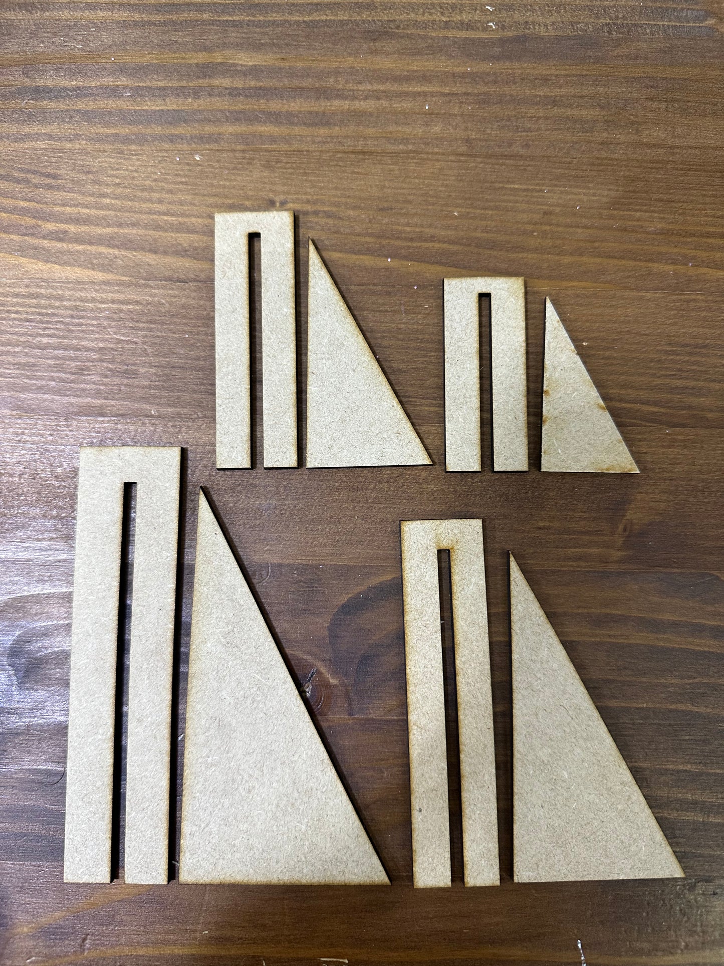 Set of 2 Triangle Stands - Unfinished Cutouts