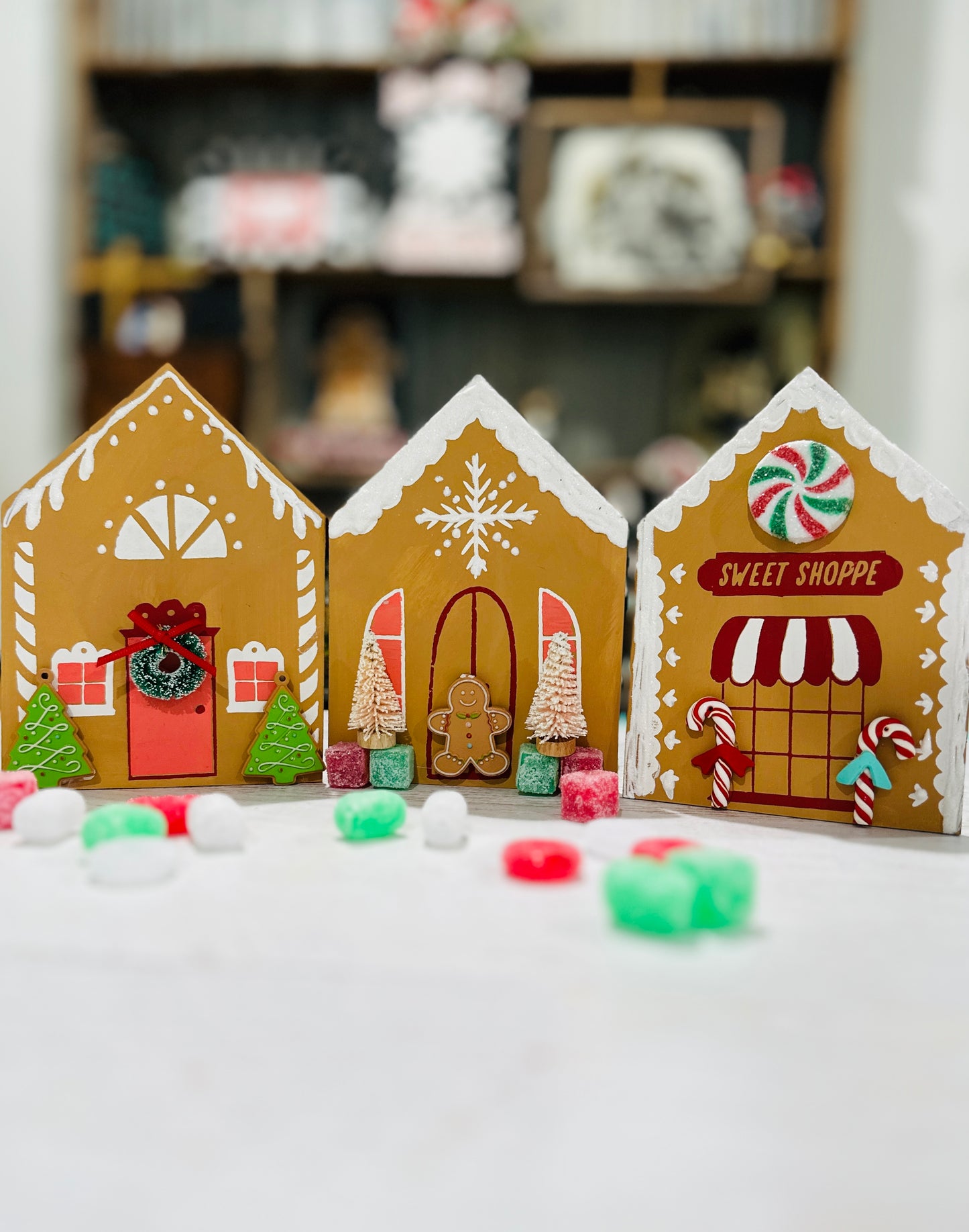 Gingerbread House with Stands (3) - Unfinished Cutouts