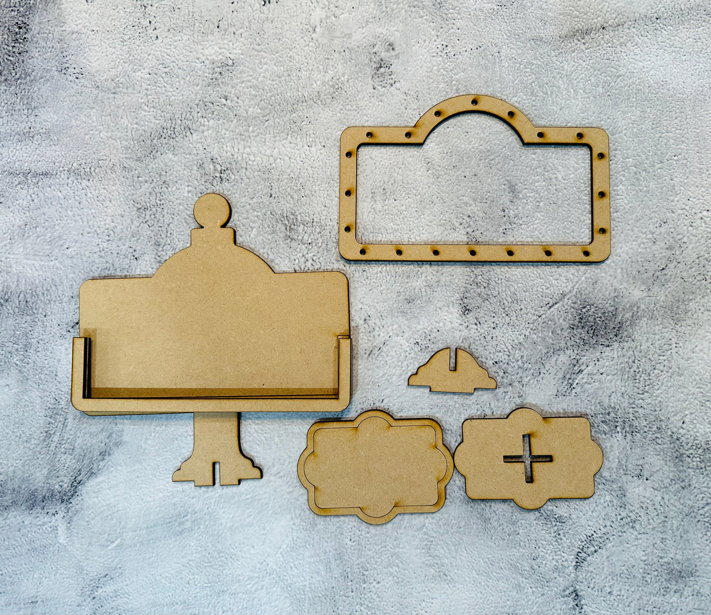 Tabletop Mini Post Frame and Inserts Choose Each Item to add to cart- Unfinished Cutout
