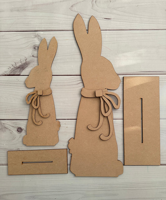 Bunny Set - Large 18 1/2" and Small 12 3/8" unfinished Cutouts