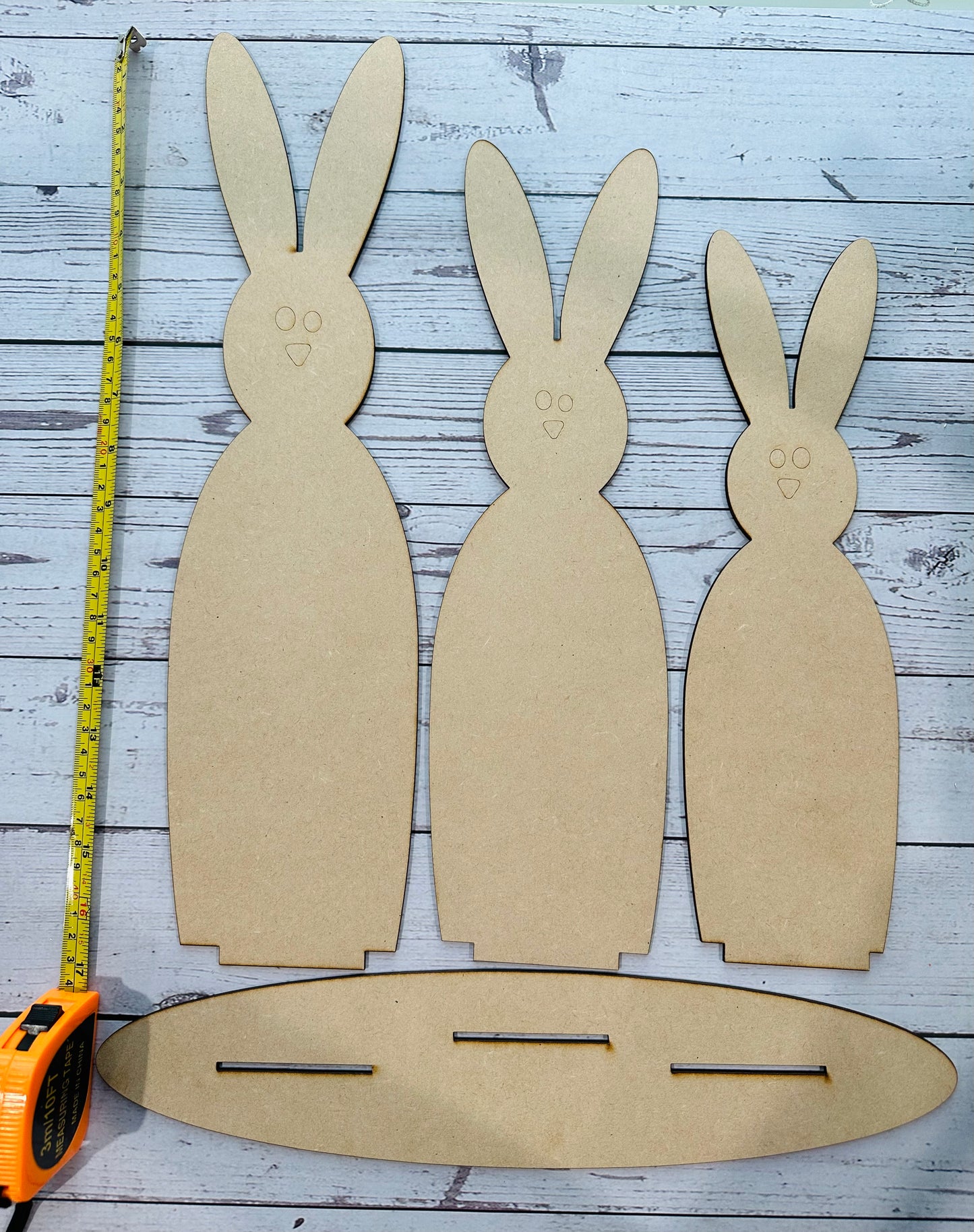 Big Bunny Trio with Stand - Unfinished Cutouts