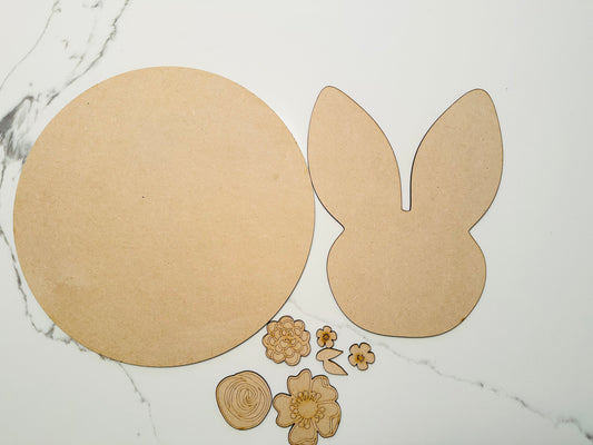 Bunny Round - Unfinished Cutouts