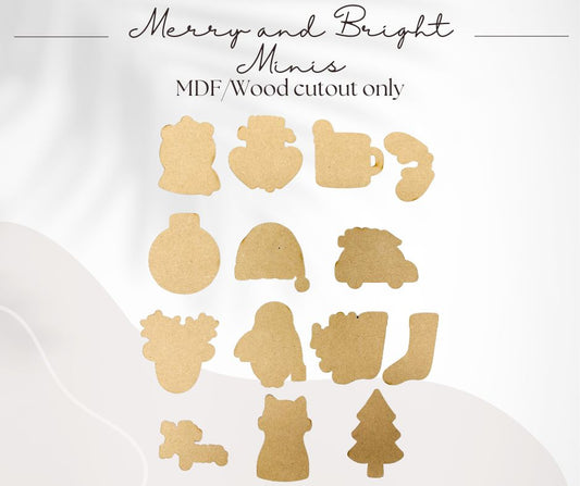 Merry and Bright Minis - Unfinished Cutouts
