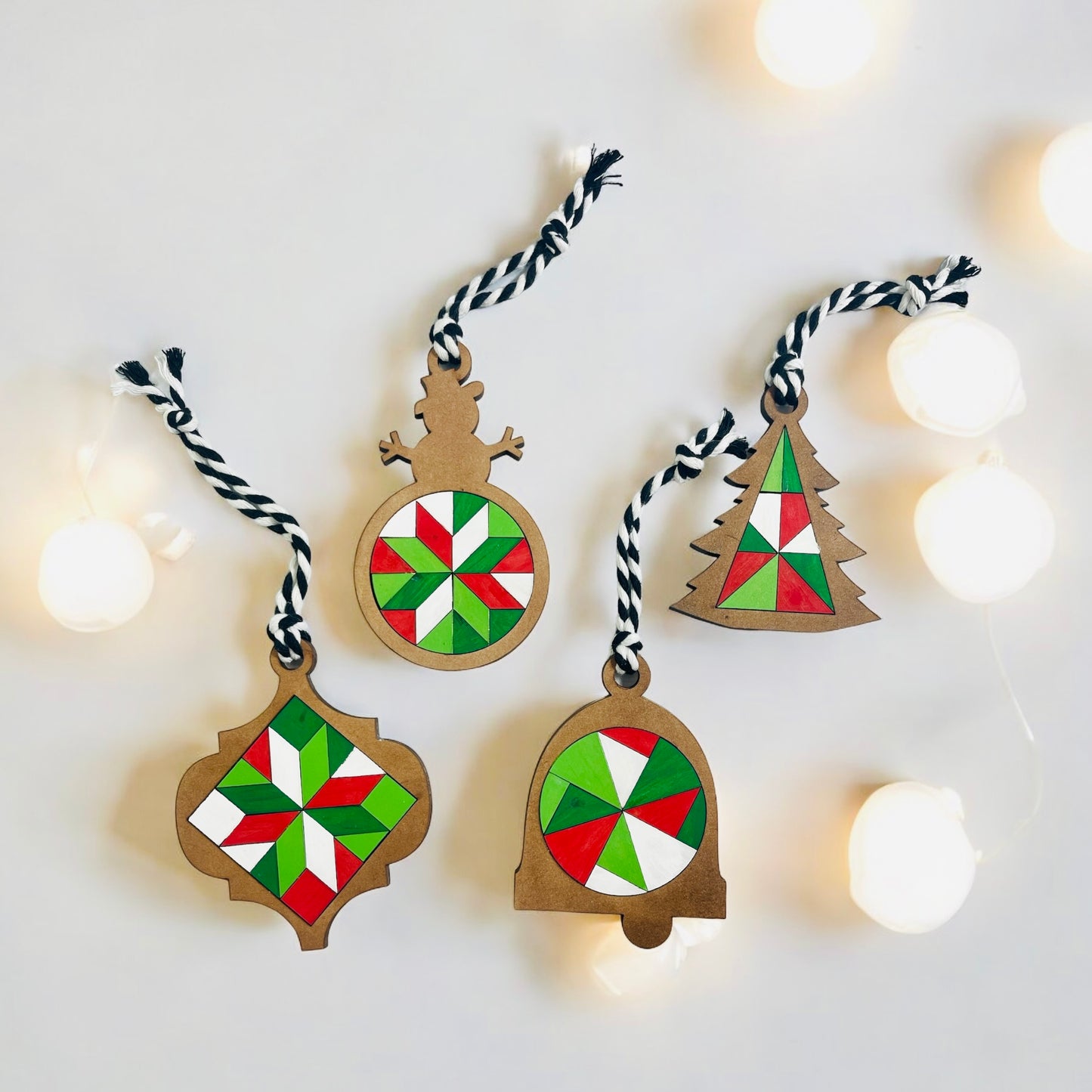 Quilted Christmas Ornaments-unfinished (2 options)