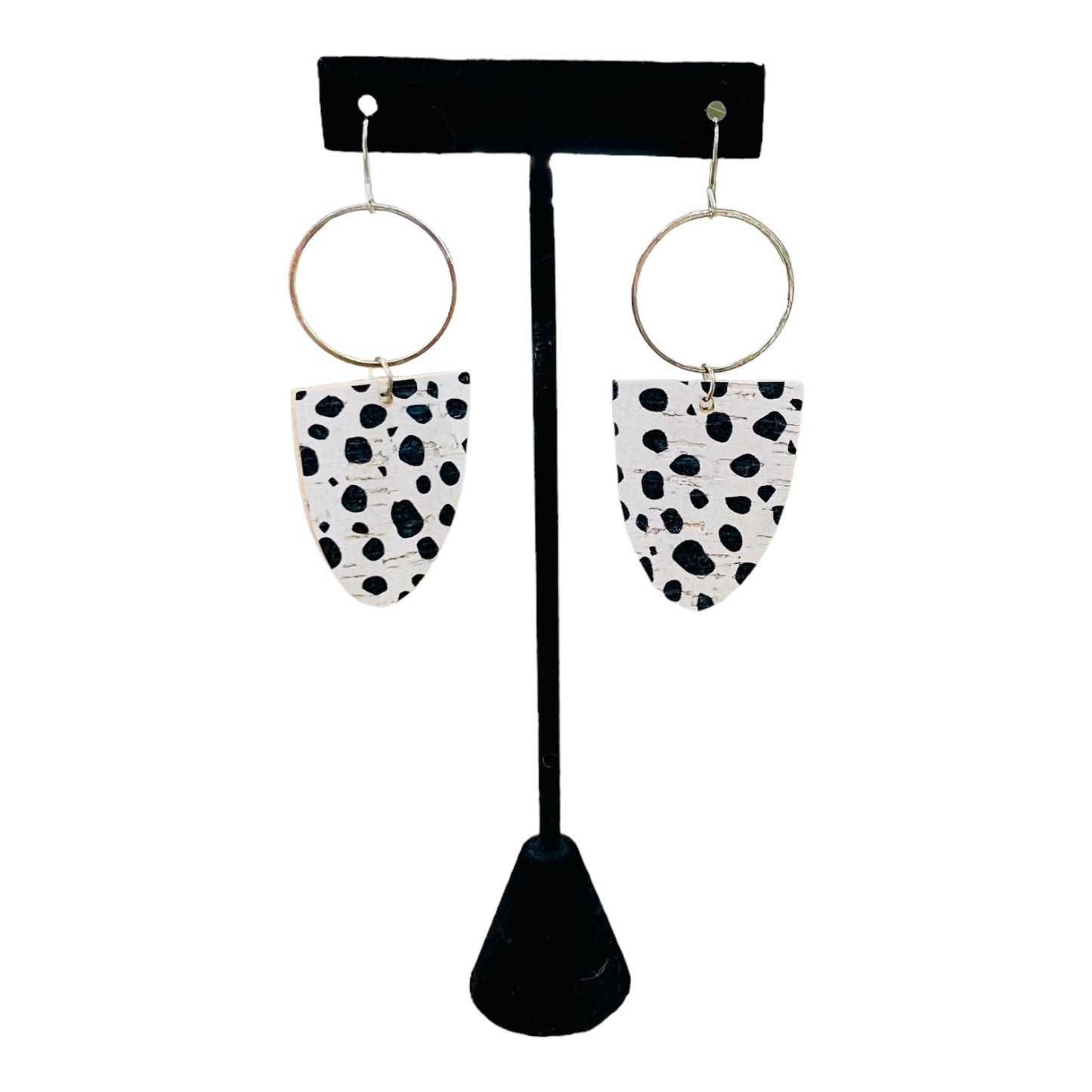 Silver Ring Black/White Drop Earrings