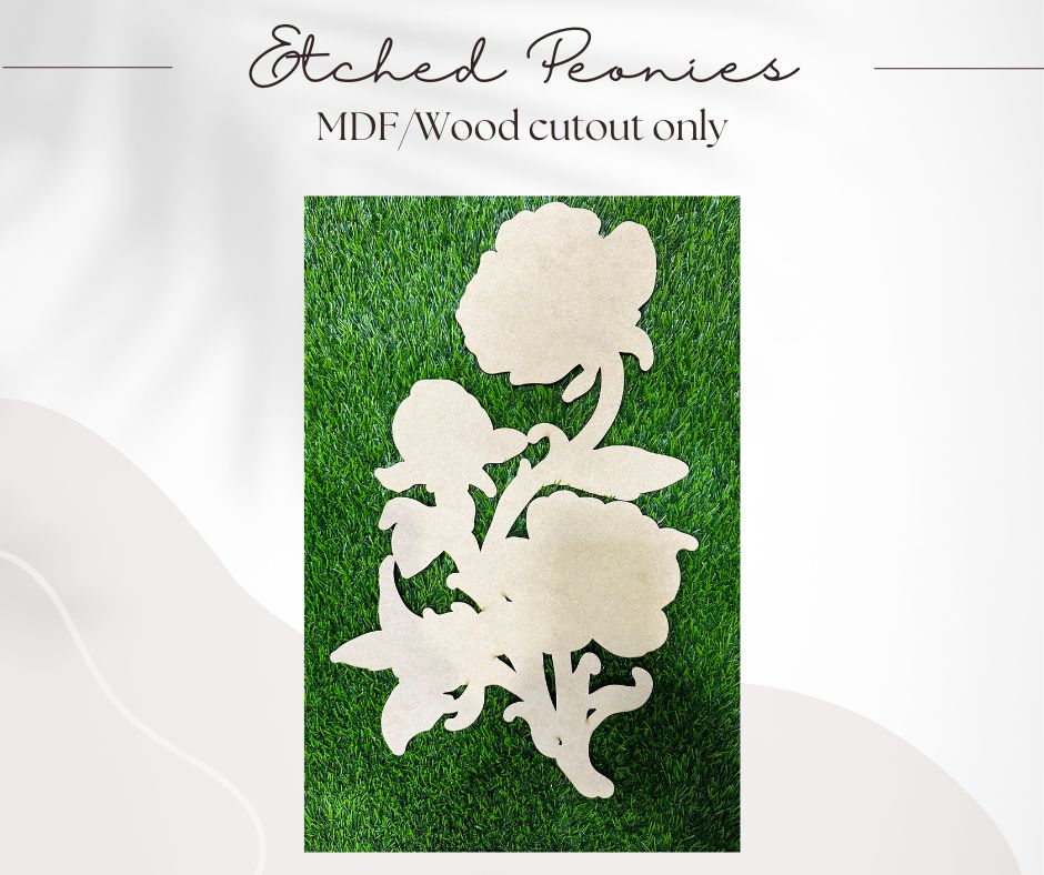 Etched Peonies - Cutout