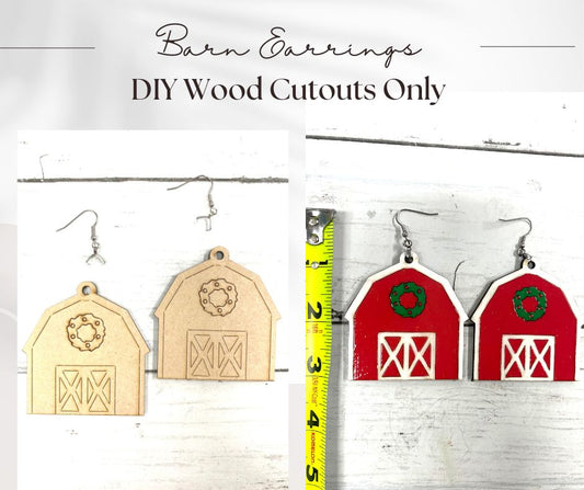 Barn Earrings - Unfinished Includes Bail