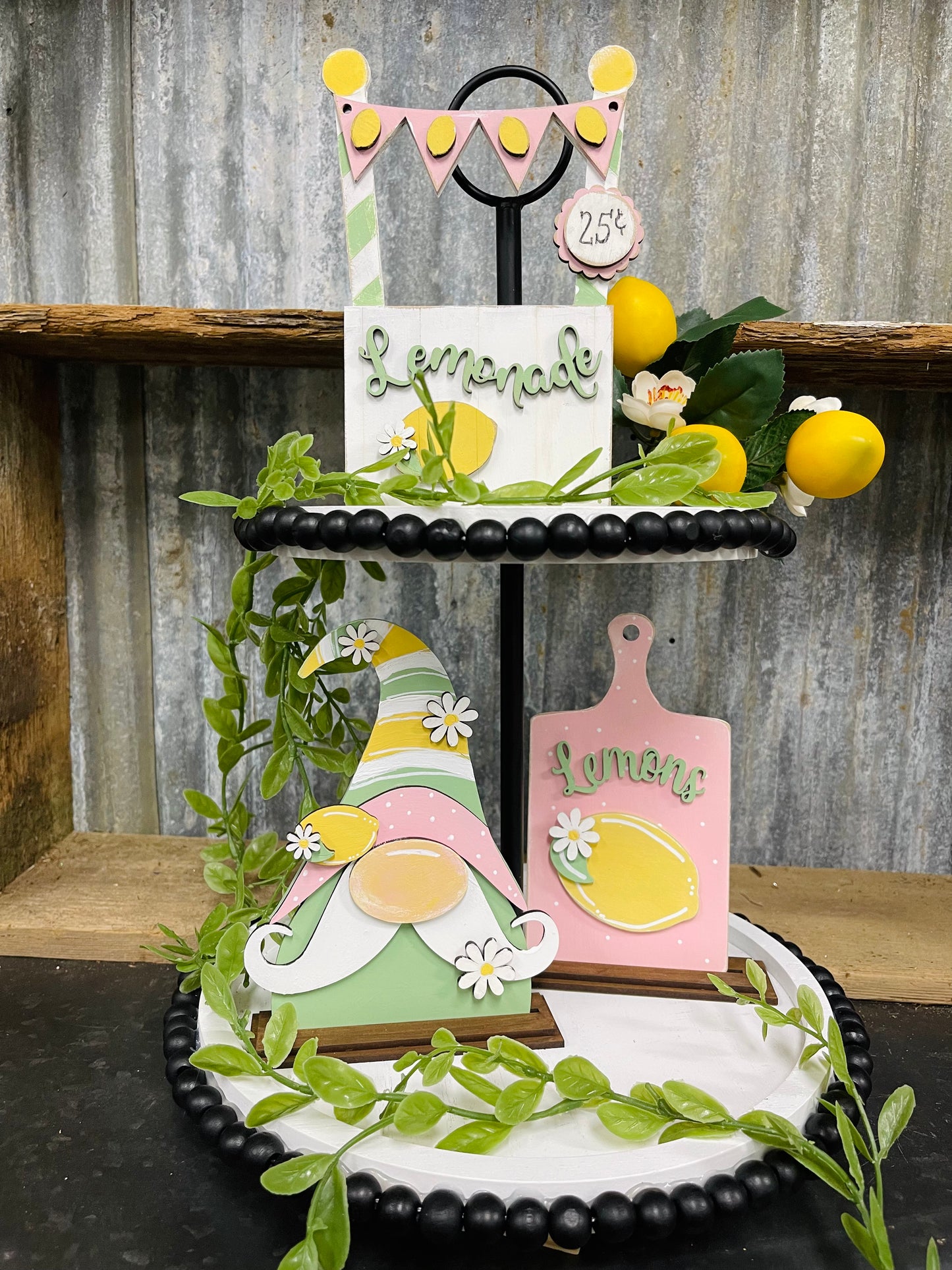 Lemonade Stand Kit - Unfinished Tiered Tray - Shelf sitters