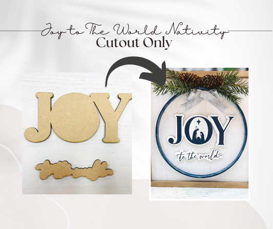 Joy to the World Nativity MDF/Wood Cutout Only