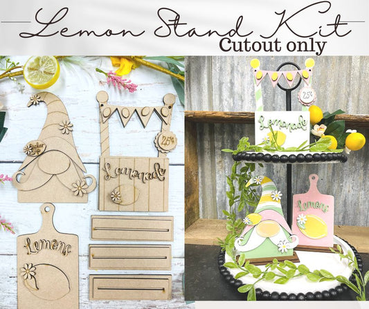 Lemonade Stand Kit - Unfinished Tiered Tray - Shelf sitters