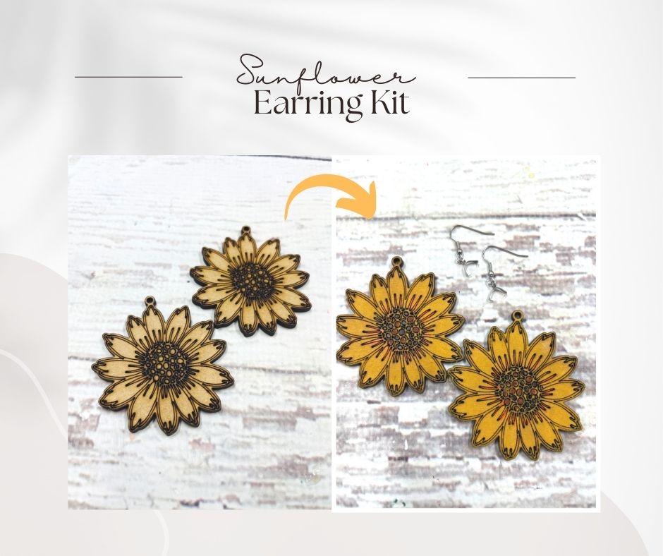 Sunflower Earring Kit - DIY Paint Your Own